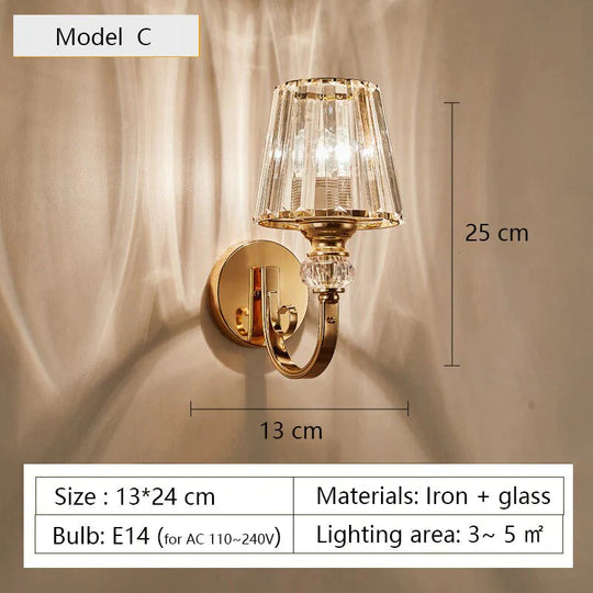 Applique murale minimaliste moderne avec abat-jour en verre pour éclairage de chevet éclairage de salon