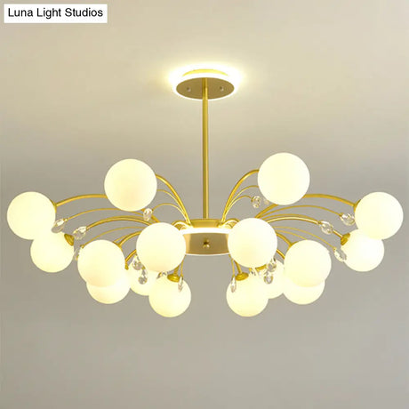Modern Modo Chandelier With Opal Frosted Glass | Ceiling Hang Light For Sitting Room