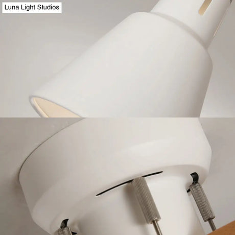 Modern Monochrome Bucket Shade Semi Flush Ceiling Light – 4 Lights Metallic Lamp For Bedroom