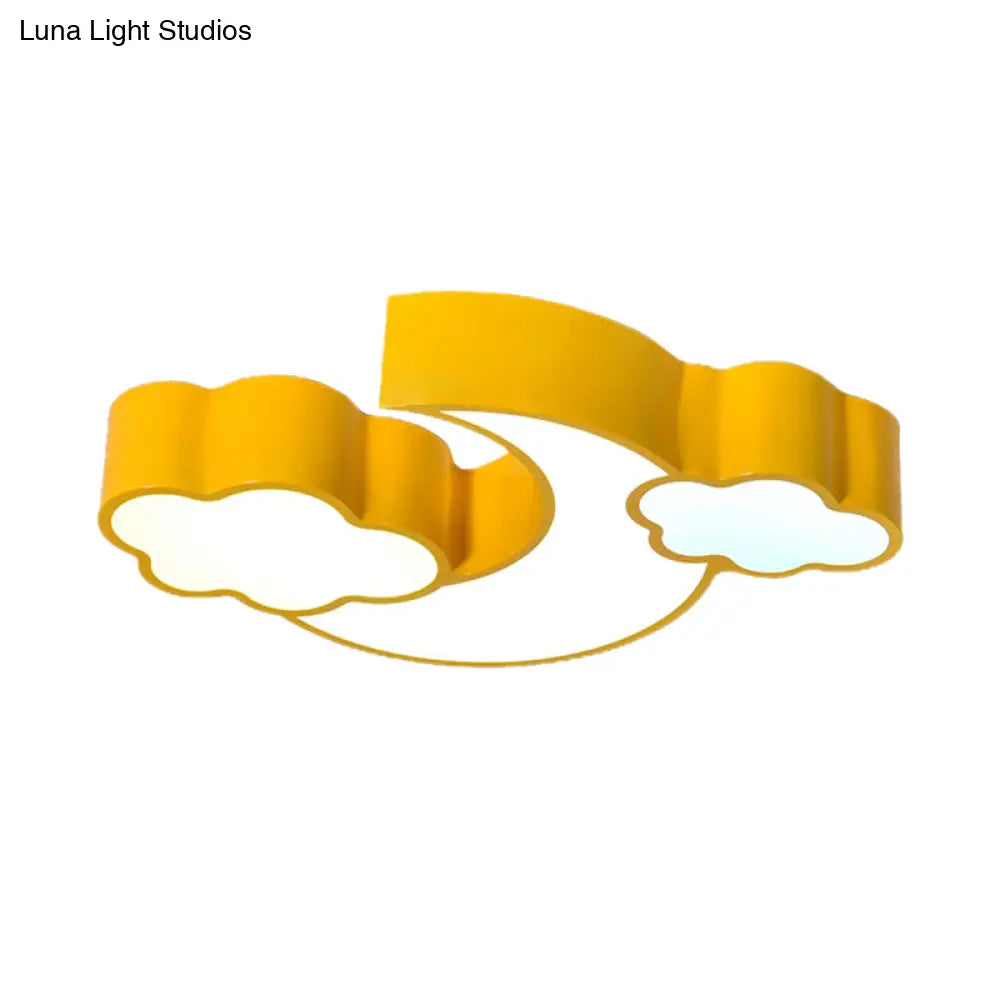 Modern Moon And Cloud Ceiling Light: Stylish Metal Acrylic Lamp For Kitchen