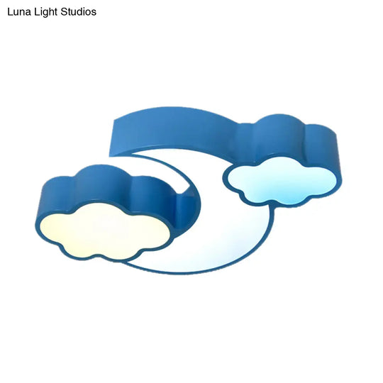Modern Moon And Cloud Ceiling Light: Stylish Metal Acrylic Lamp For Kitchen