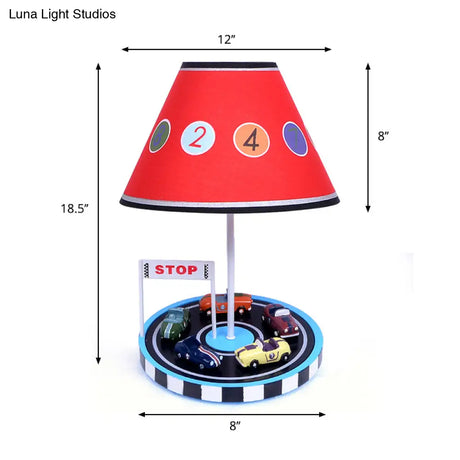 Modern Multi-Colored Desk Lamp With Tapered Shade - Bedroom Table Light