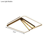 Modern Multi - Layer Flush Mount Ceiling Light - Metal Led Wide 18’/23.5’/35.5’ Black Bedroom