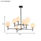 Modern Multi-Layer Radial Ceiling Chandelier With 6/8 Lights - Blue Amber And Smoke Gray Glass Ideal