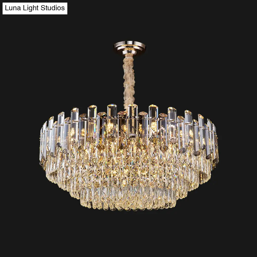 Clear Crystal Multi-Tiered Living Room Chandelier Pendant Light - Simplicity Perfected / 31.5