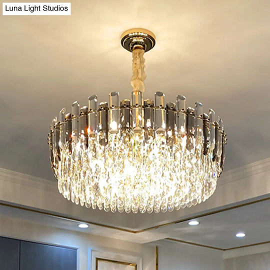 Modern Multi-Tiered Living Room Chandelier With K9 Crystal Simplicity - Clear Pendant Light Fixture