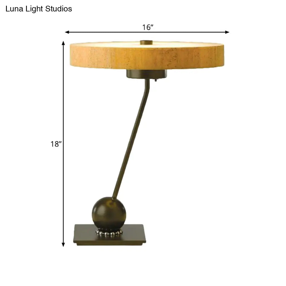 Modern Nordic 1-Head Round Desk Lamp - Black And White Finish