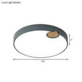 Modern Nordic Acrylic Led Flush Mount Ceiling Lamp Grey Wood Deco Warm/White/Neutral Light