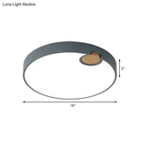 Modern Nordic Acrylic Led Flush Mount Ceiling Lamp Grey Wood Deco Warm/White/Neutral Light