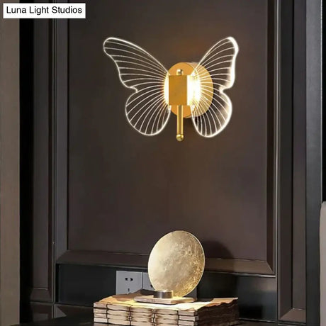 Modern Nordic All Copper Led Butterfly Wall Lamp wall Lamp