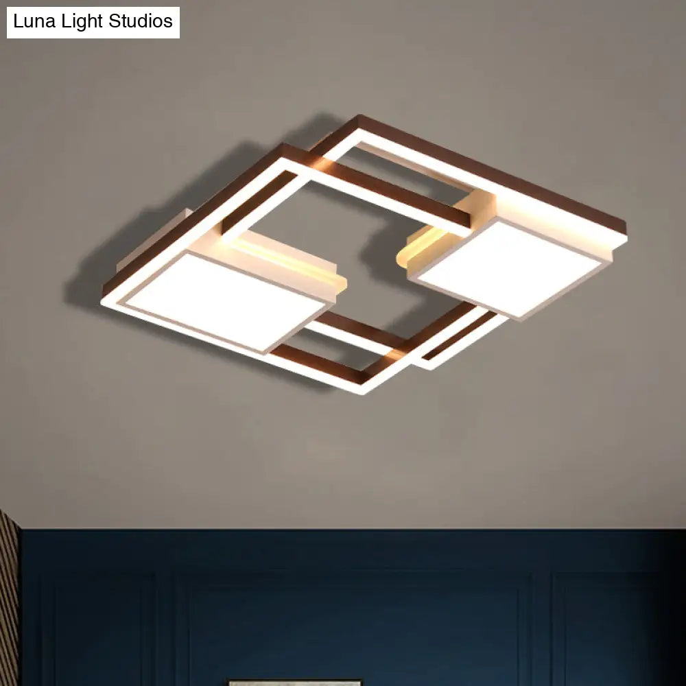 Modern Nordic Black Geometric Led Flush Mount Ceiling Light Fixture 18/21.5 W