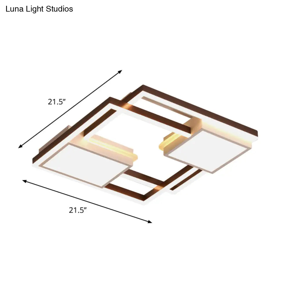 Modern Nordic Black Geometric Led Flush Mount Ceiling Light Fixture 18/21.5 W