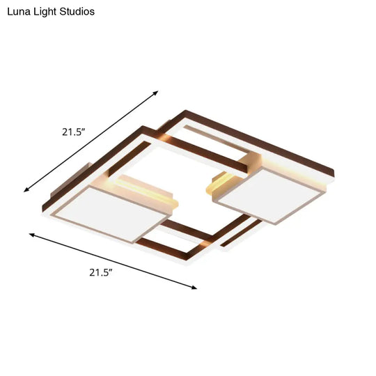 Modern Nordic Black Geometric Led Flush Mount Ceiling Light Fixture 18/21.5 W