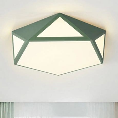 Modern Nordic Candy Ceiling Lamp - Led Flushmount Light For Corridor Decor Green / 16.5’ Warm