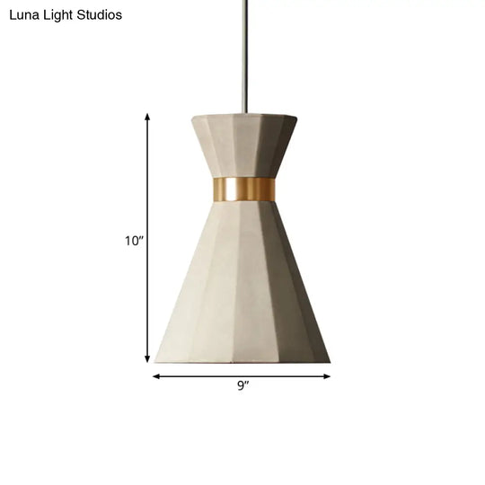 Modern Nordic Geometric Pendant Light - Grey Cement 9’/10’ Wide