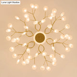 Modern Nordic Gold Firefly Hanging Chandelier - Led Pendant Light Fixture For Living Room