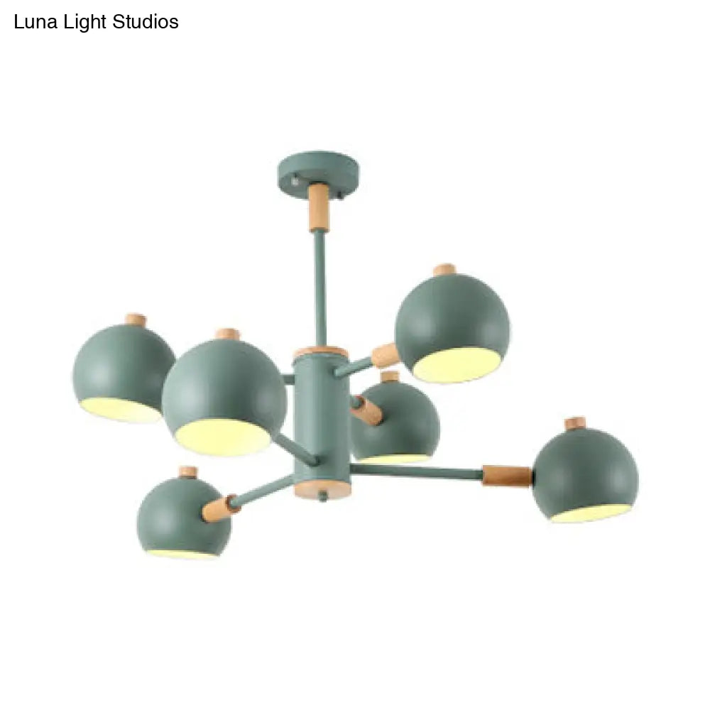 Modern Nordic Iron Bedroom Pendant Light Fixture - 6 Lights Hanging Chandelier