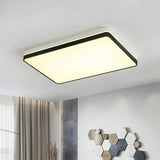 Modern Nordic Led Ceiling Light In Black & White - Round Square Or Rectangle Flushmount /