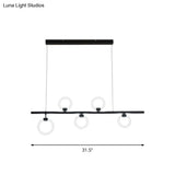 Modern Nordic Led Chandelier With Warm/White Light And Linear Metal Design Available In 3 Sizes: