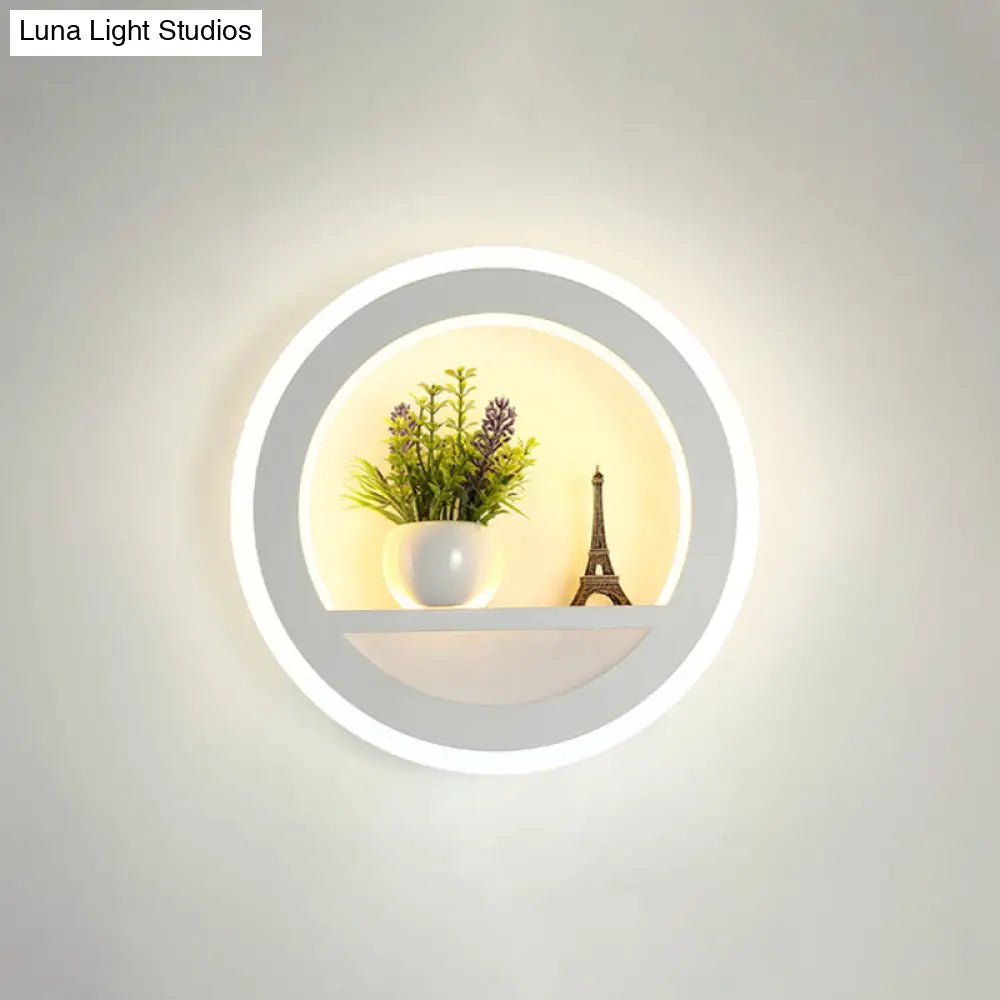 Modern Nordic Led Wall Light Sconce - Round/Elephant/Giraffe Design Ultrathin And Mounted Acrylic