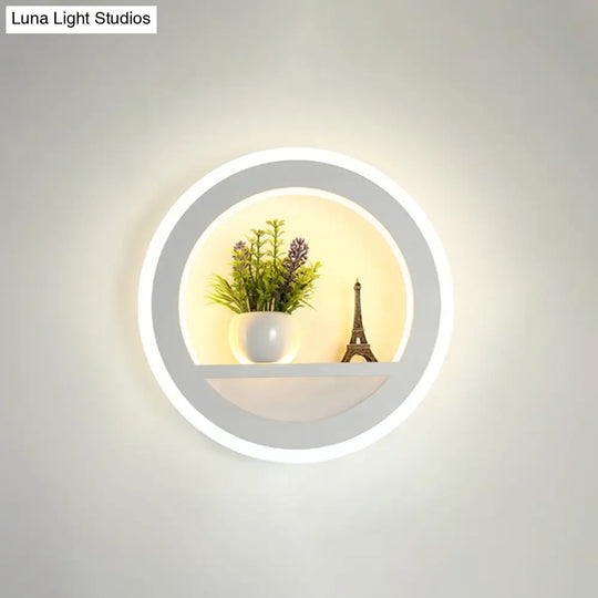 Modern Nordic Led Wall Light Sconce - Round/Elephant/Giraffe Design Ultrathin And Mounted Acrylic