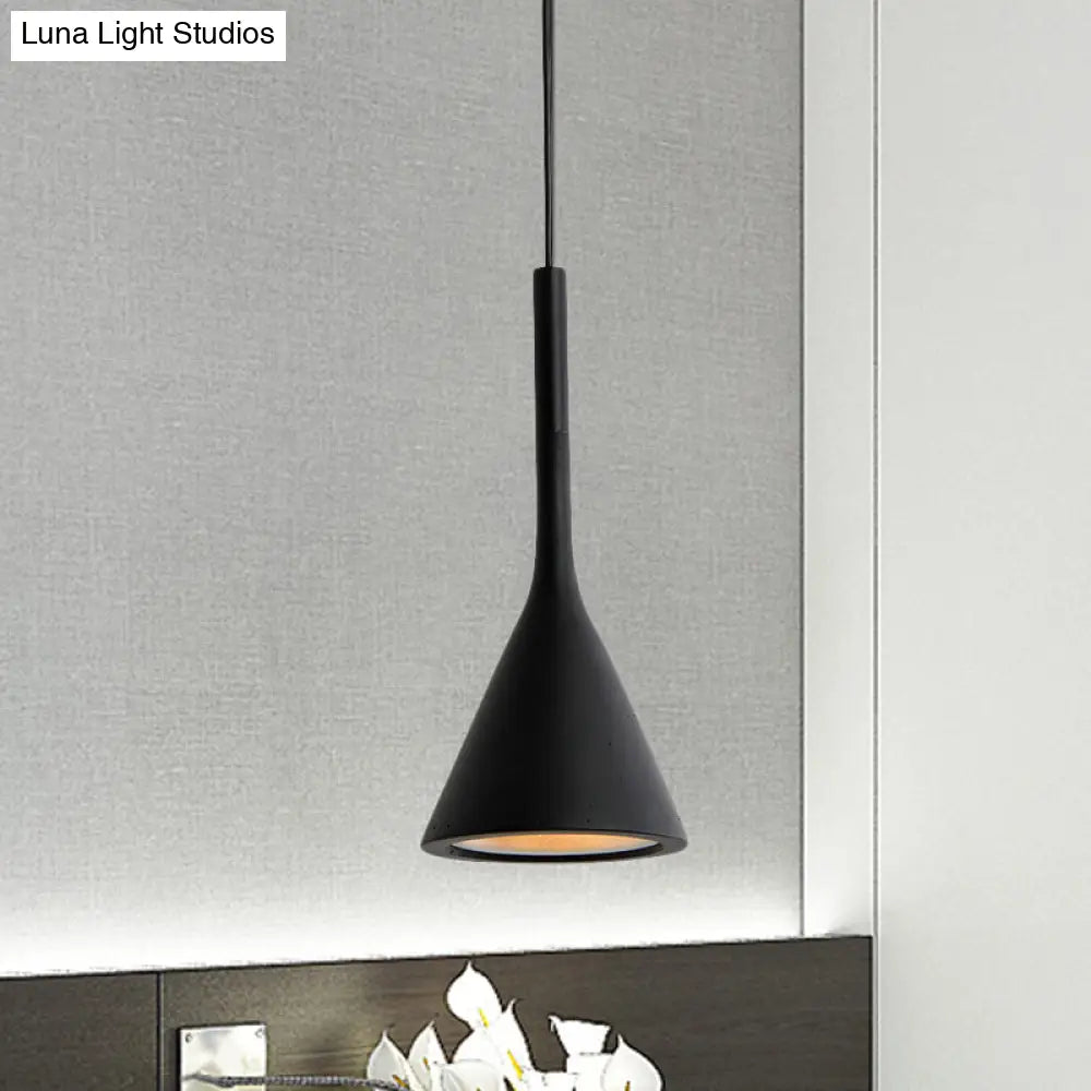 Modern Nordic Style Funnel Kitchen Bar Pendant Light - Red/White/Black Black