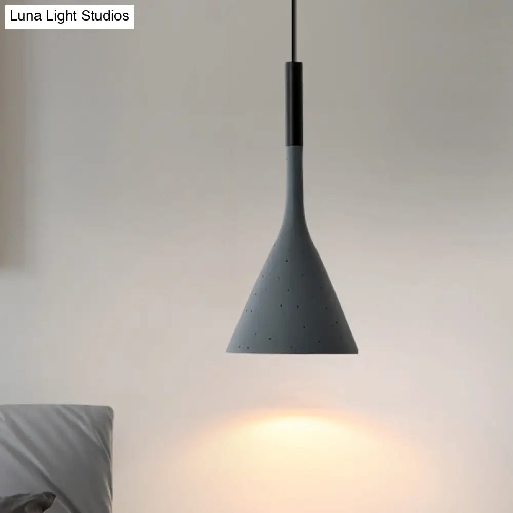 Modern Nordic Style Funnel Kitchen Bar Pendant Light - Red/White/Black Grey