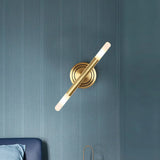 Modern Nordic Style Metal Wall-Mount Sconce Lamp - Slim Tube Design With Brass Finish 2 Heads