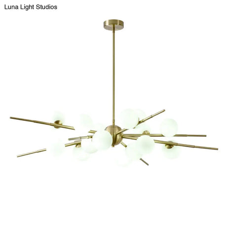 Modern Opal Glass Starburst Chandelier - Stylish Ceiling Light For Living Room