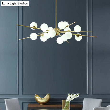 Modern Opal Glass Starburst Chandelier - Stylish Ceiling Light For Living Room