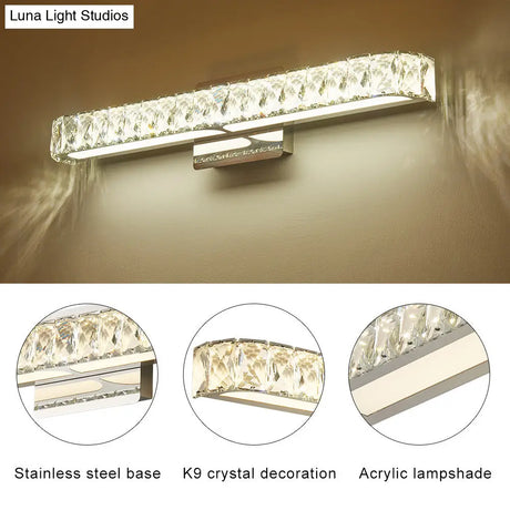 Modern Opulent Crystal Vanity Sconce For Bathroom