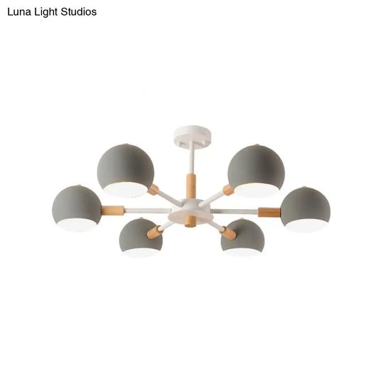 Modern Orb Hanging Chandelier With 6 Lights - Metal Pendant Fixture For Living Room