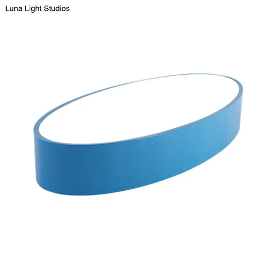 Modern Oval Acrylic Led Flush Mount Ceiling Light - Simple Style Lamp For Kids’ Bedrooms Multiple