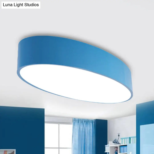 Modern Oval Acrylic Led Flush Mount Ceiling Light - Simple Style Lamp For Kids’ Bedrooms Multiple