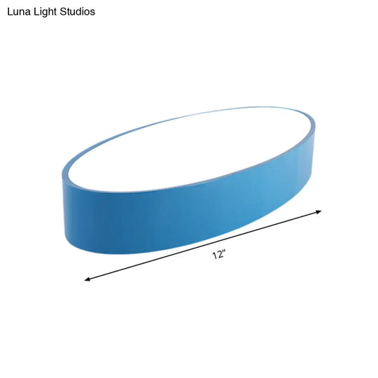 Modern Oval Acrylic Led Flush Mount Ceiling Light - Simple Style Lamp For Kids’ Bedrooms Multiple