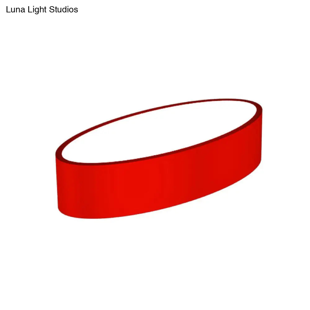 Modern Oval Acrylic Led Flush Mount Ceiling Light - Simple Style Lamp For Kids Bedrooms Multiple