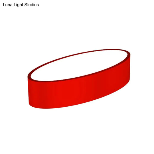 Modern Oval Acrylic Led Flush Mount Ceiling Light - Simple Style Lamp For Kids Bedrooms Multiple