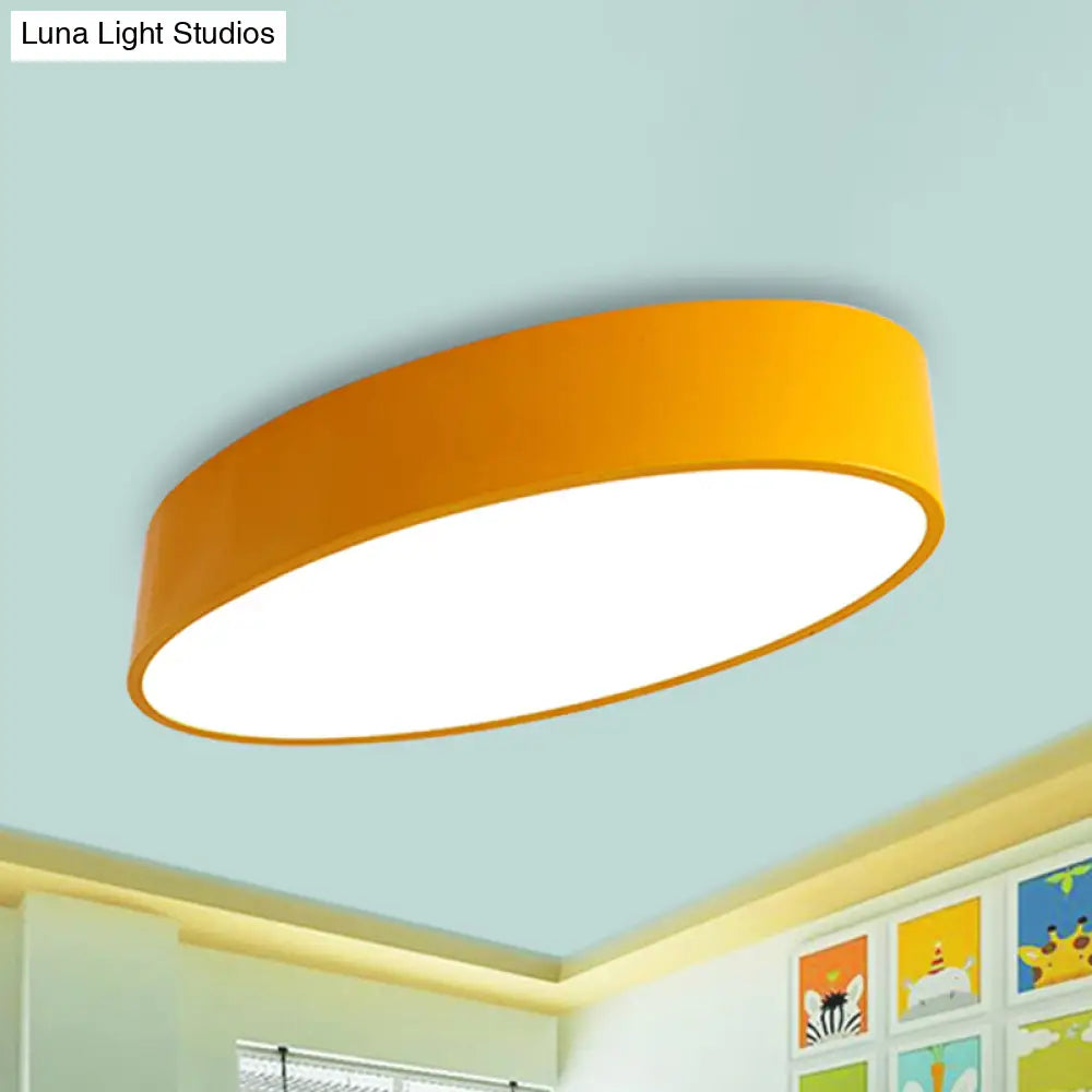 Modern Oval Acrylic Led Flush Mount Ceiling Light - Simple Style Lamp For Kids Bedrooms Multiple