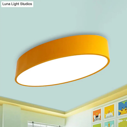 Modern Oval Acrylic Led Flush Mount Ceiling Light - Simple Style Lamp For Kids Bedrooms Multiple