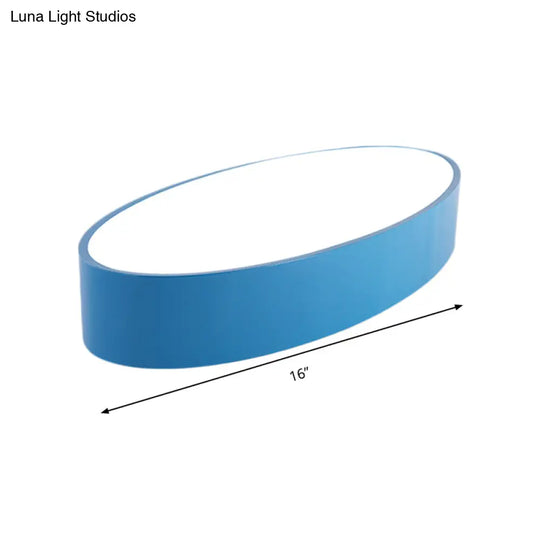 Modern Oval Acrylic Led Flush Mount Ceiling Light - Simple Style Lamp For Kids’ Bedrooms Multiple
