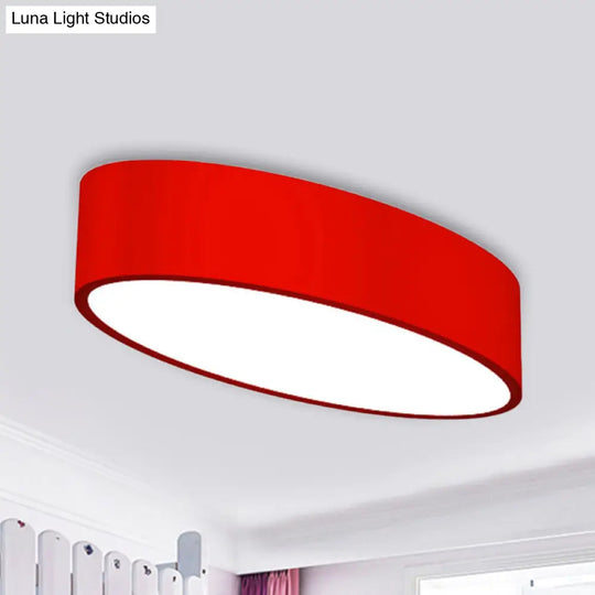 Modern Oval Acrylic Led Flush Mount Ceiling Light - Simple Style Lamp For Kids’ Bedrooms Multiple