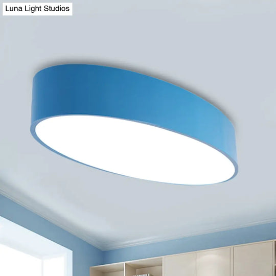 Modern Oval Acrylic Led Flush Mount Ceiling Light - Simple Style Lamp For Kids’ Bedrooms Multiple
