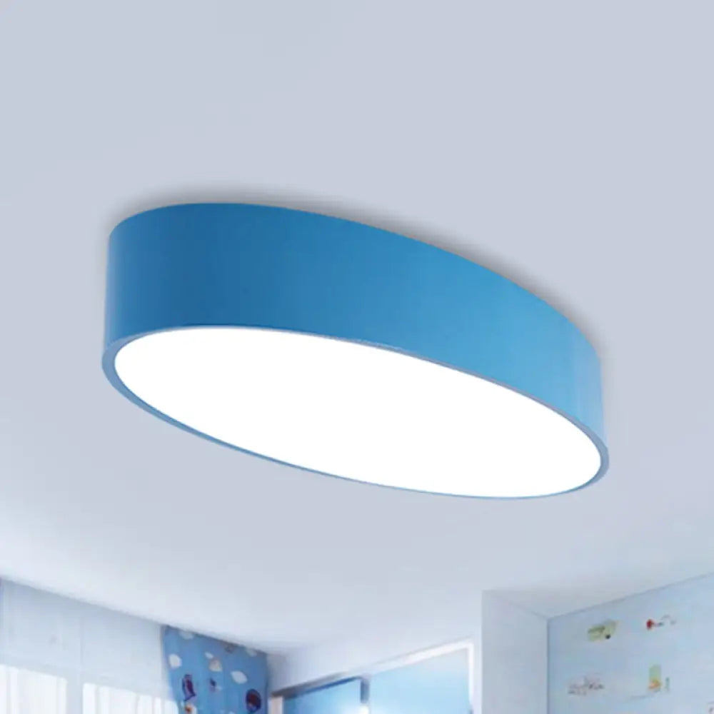 Modern Oval Acrylic Led Flush Mount Ceiling Light - Simple Style Lamp For Kids’ Bedrooms Multiple