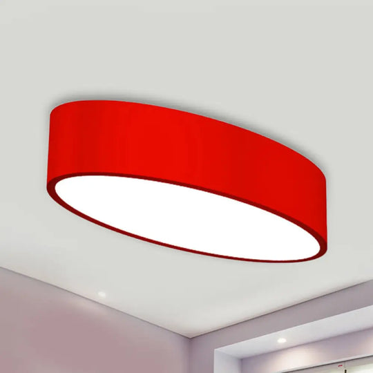 Modern Oval Acrylic Led Flush Mount Ceiling Light - Simple Style Lamp For Kids’ Bedrooms Multiple