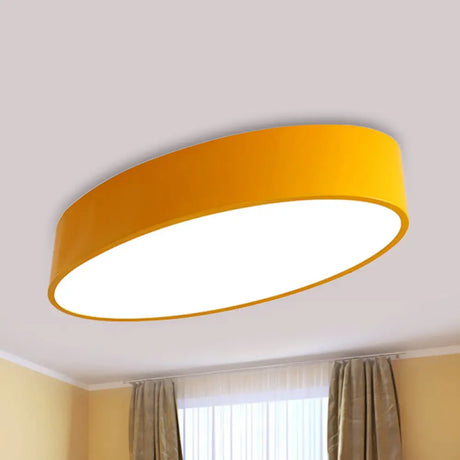 Modern Oval Acrylic Led Flush Mount Ceiling Light - Simple Style Lamp For Kids’ Bedrooms Multiple