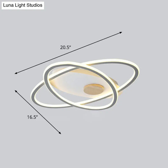 Modern Oval Flush Mount Led Ceiling Light Fixture For Bedroom Grey / 16.5 Third Gear