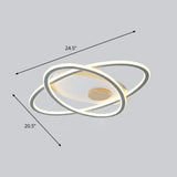 Modern Oval Flush Mount Led Ceiling Light Fixture For Bedroom Grey / 20.5’(53Cm) Third Gear