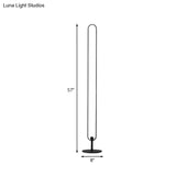 Modern Oval Frame Led Bedside Floor Lamp In Black - Simplicity Acrylic With Adjustable Light: Warm