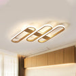 Modern Oval Led Gold Ceiling Lamp – Acrylic Flush Mount Lighting In Warm/White Light - Ideal For