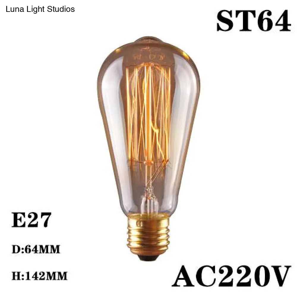 Modern Pendant Light Black Iron Hanging Cage Vintage E27Led Lamp Bulb Industrial Loft Retro Dining